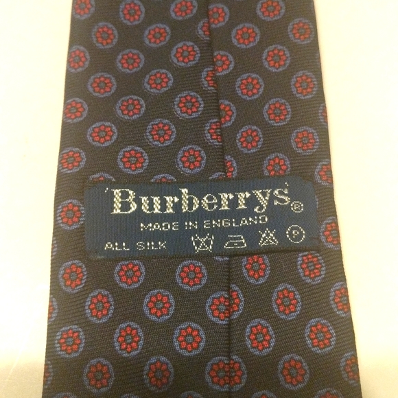 Burberry's tie. Navy blue with red accents - Picture 3 of 3